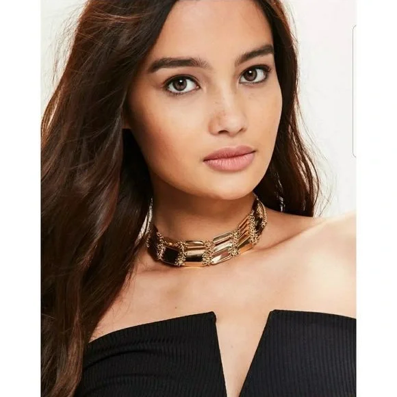 Missguided Jewelry Missguided Gold Chain Choker New With Tags